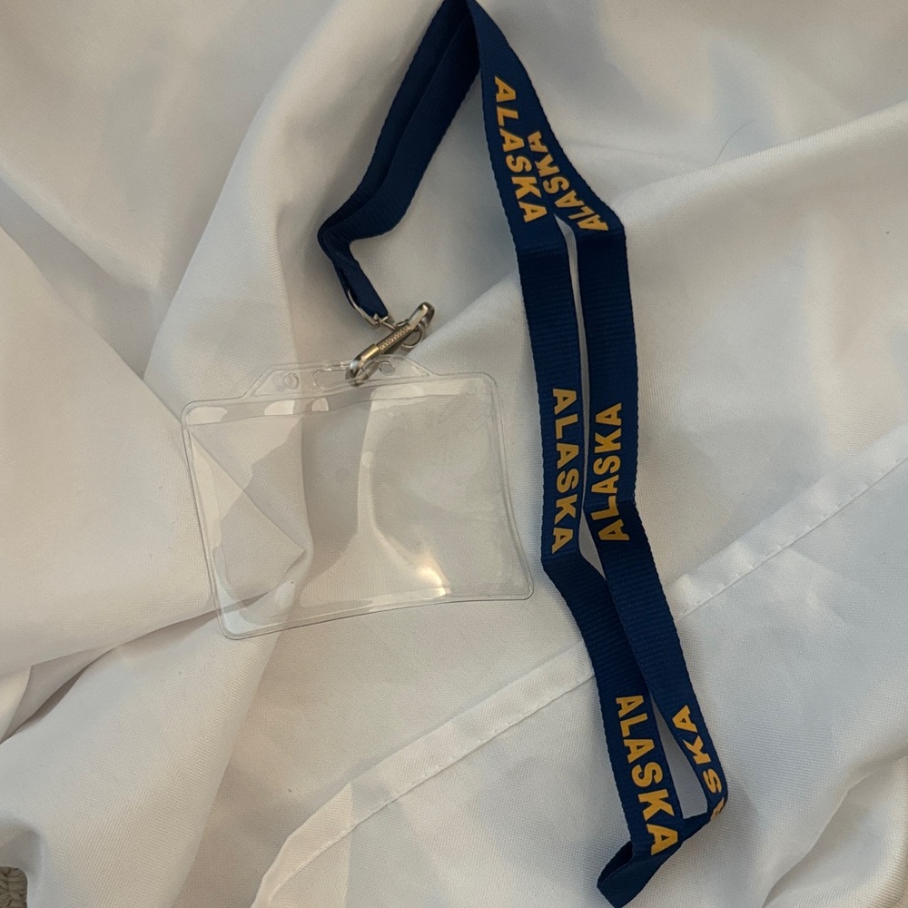 Alaska Blue and Yellow Lanyard with Clear ID Holder
